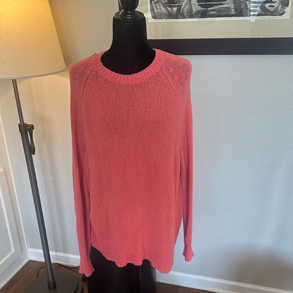 Caslon Women's‎ Coral pink Crew Neck knit Sweater 1X